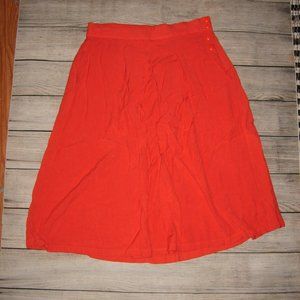 Rhythms Red Rayon Midi Skirt 22